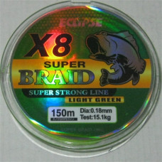 Шнур Eclipse X8 Super Braid Light Green 150m 0.08